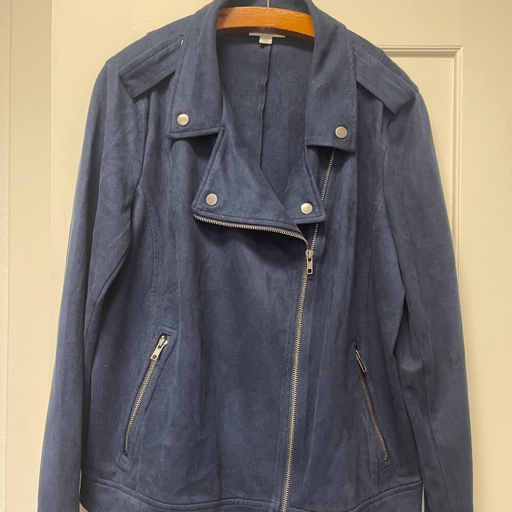 Style & Co Suede Biker Style Moto Jacket-XL